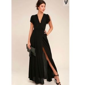 LuLus Black Wrap Dress